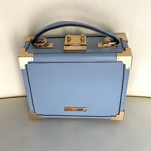 blue trunk handbag crossbody purse